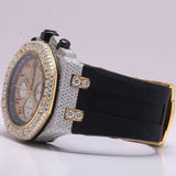 Full Iced Out Luxury Moissanite Black Belt Watch For Men's