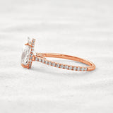 Hidden Accent Pear Cut Moissanite Diamond Fancy Wedding Ring