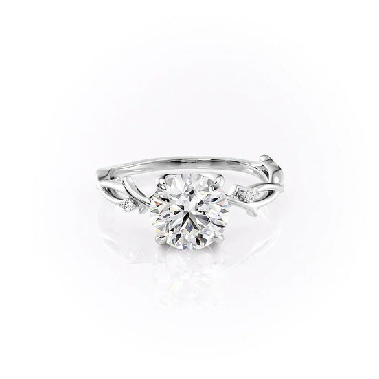 VVS1 Clarity Moissanite Round Cut Unique Style Engagement Ring