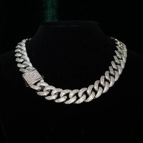 925 Sterling Silver Moissnaite Cuban Chain