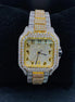 Stainless Steel Dual Tone VVS1 Moissanite Watch For Men's