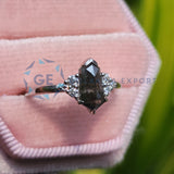 Salt And Pepper Kite Cut Diamond Ring For Women