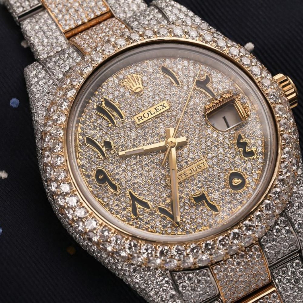 Datejust Moissanite Diamond Dual Tone Watch