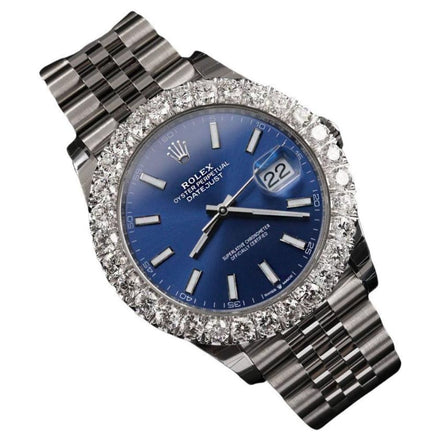 41mm D Color Moissanite Blue Index Dial Luxury Watch