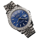 41mm D Color Moissanite Blue Index Dial Luxury Watch