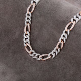925 Sterling Silver Figaro Link Moissanite Chain