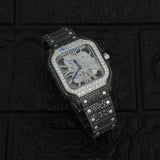 Black Moissanite Skeleton Hip Hop Wrist Watch