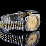 Colorless Moissanite Two Tone Automatic Men's Watch