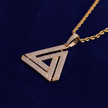 Triangle Shape Moissanite Diamond Iced Out Pendant