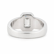 Moissanite Emerald Cut Solitaire Engagement Ring For Men's