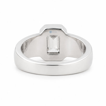 Moissanite Emerald Cut Solitaire Engagement Ring For Men's