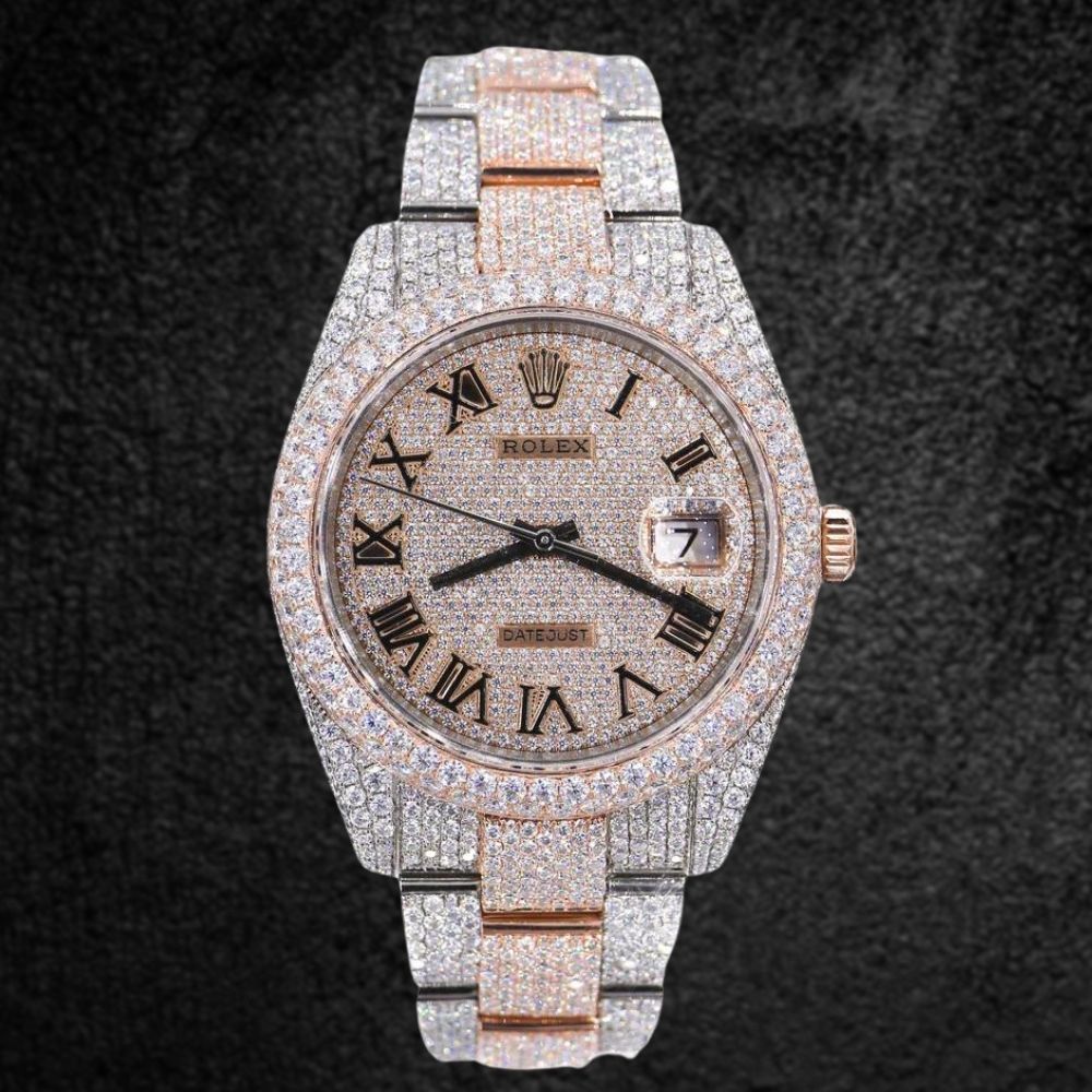Fancy And Stylish Moissanite Wrist Watch Gift For Men's