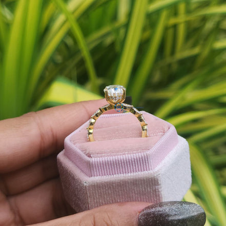 Lab Grown Oval Cut Yellow Gold Engagement Ring