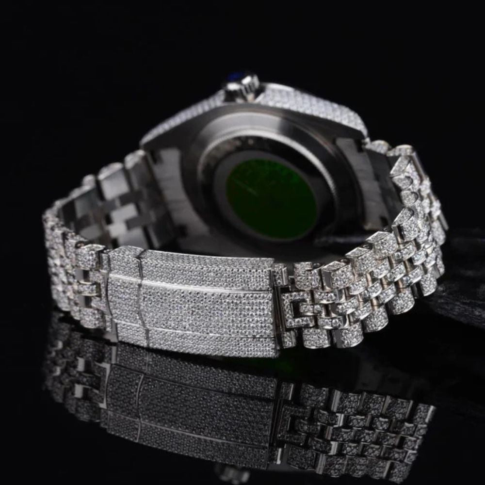Date Just Fully Iced Out Moissanite Diamond Watch