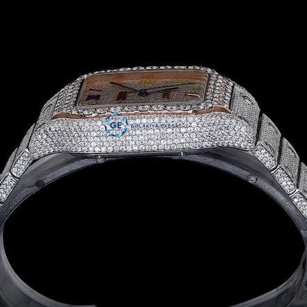 Rainbow Numeric Full Iced Out Luxury Rapper Style Watch For Men's