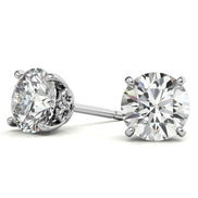 Moissanite Round cut Push Back Stud Earring