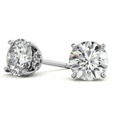 Moissanite Round cut Push Back Stud Earring