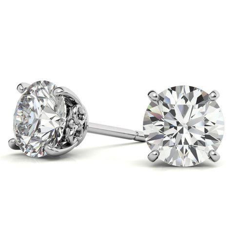 Moissanite Round cut Push Back Stud Earring