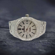 Black Stick Iced Out Moissanite Timeless Wrist Watch