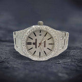 Black Stick Iced Out Moissanite Timeless Wrist Watch