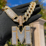 Iced Out Luxury Moissanite Letter Pendant For Men's