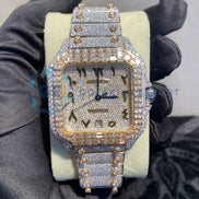 Moissanite Diamond Dual Tone Men's Luxury Watch