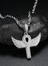 925 Silver Moissanite Angle Wing Cross Pendant For Men's