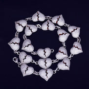 Iced Out Moissanite Diamond Broken Heart Cuban Chain