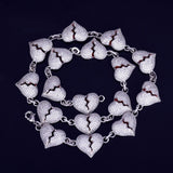 Iced Out Moissanite Diamond Broken Heart Cuban Chain