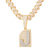 Letter Initial Chain Moissanite Diamond Flooded Ice Letter Pendant