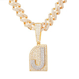 Letter Initial Chain Moissanite Diamond Flooded Ice Letter Pendant