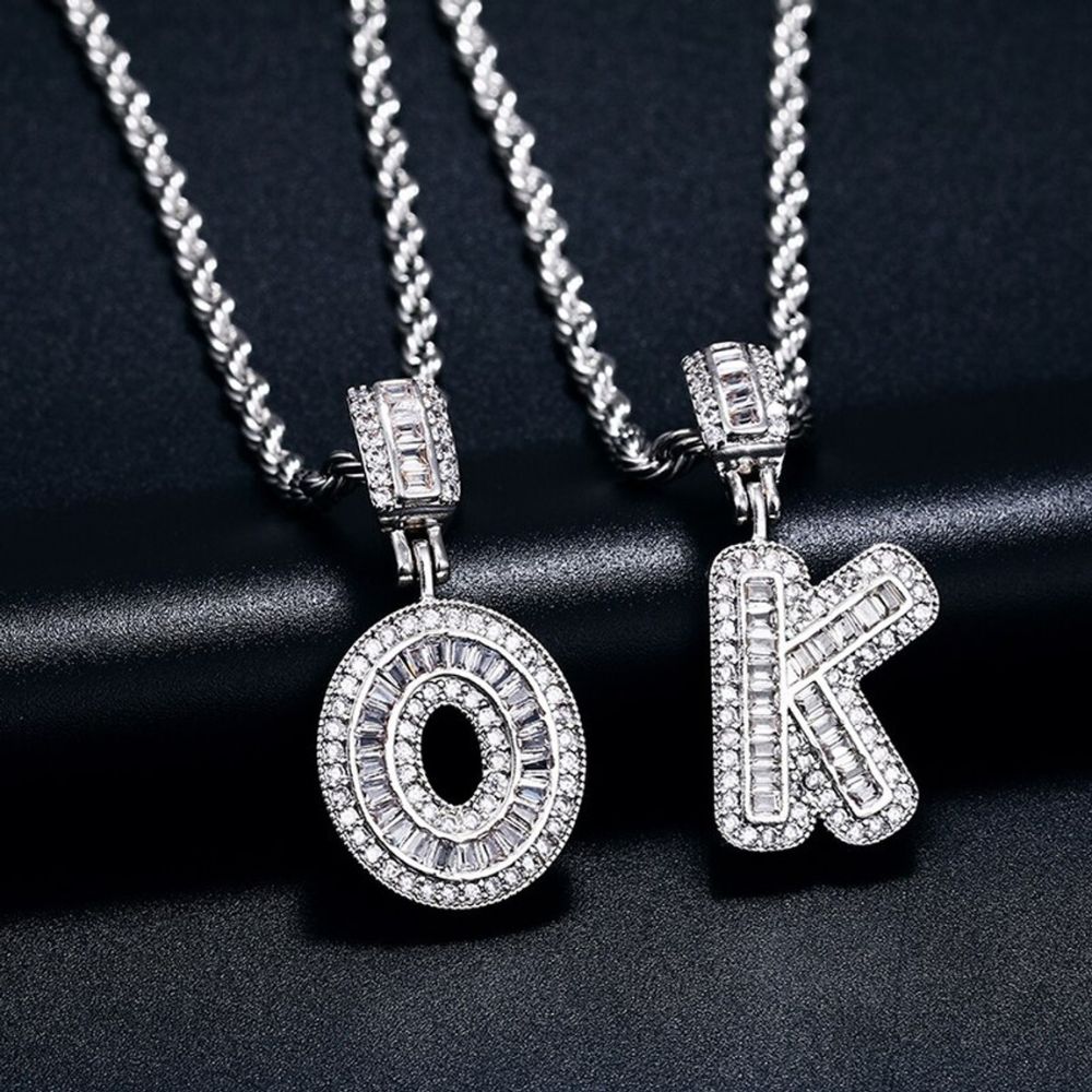 Customize Alphabet Letter Moissanite Diamond Pendant