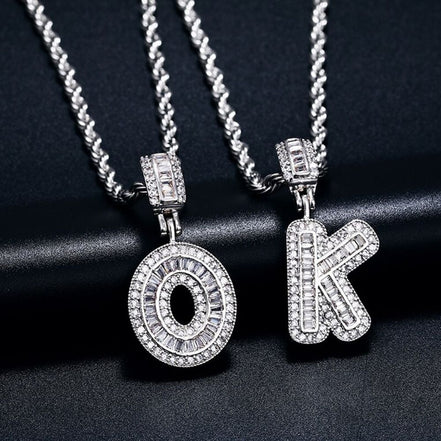 Customize Alphabet Letter Moissanite Diamond Pendant