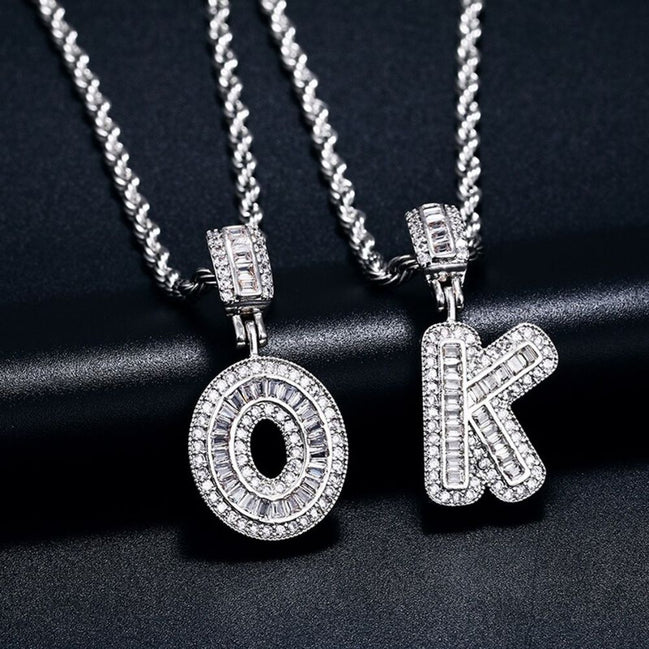 Customize Alphabet Letter Moissanite Diamond Pendant