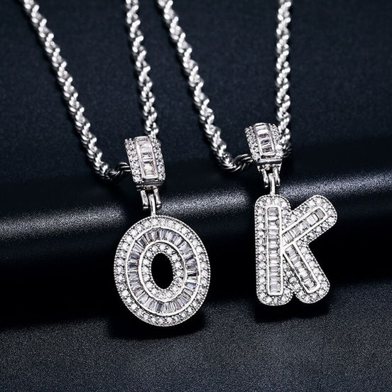 Customize Alphabet Letter Moissanite Diamond Pendant