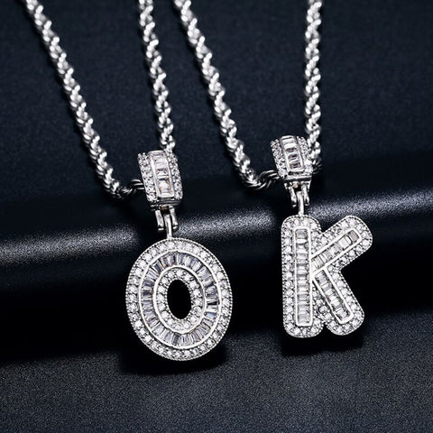 Customize Alphabet Letter Moissanite Diamond Pendant