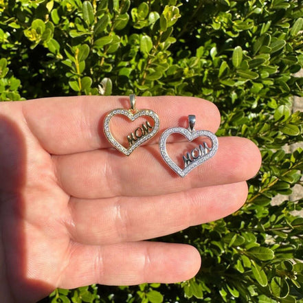 Heart Shaped Mom Latter Moissanite Unisex Pendant