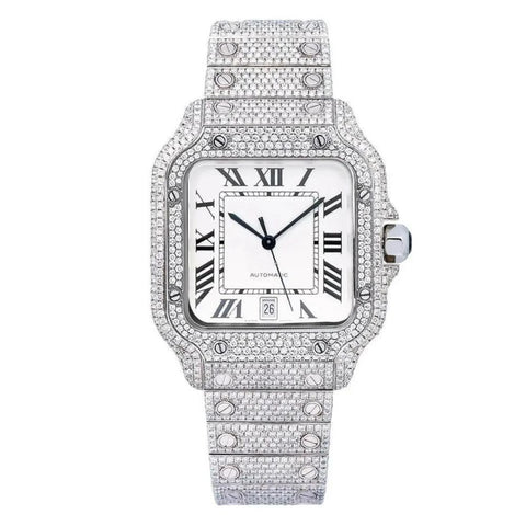 Fully Iced Out Moissanite Diamond Luxury Watch