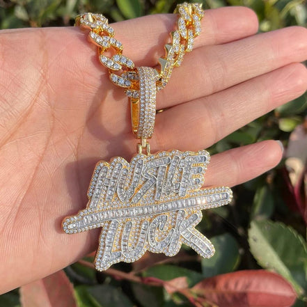 Iced Out Letter Baguette Cut Moissanite Pendant Rapper