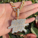 Iced Out Letter Baguette Cut Moissanite Pendant Rapper