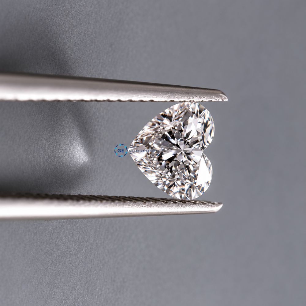 F- VS1 Clarity Heart Cut Lab Grown Diamond, Heart Shaped Diamond
