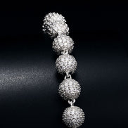 Ball Link Iced Out Moissanite Diamond Unisex Bracelet