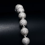 Ball Link Iced Out Moissanite Diamond Unisex Bracelet