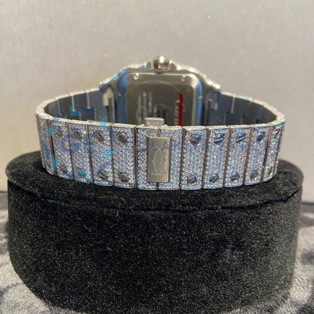 Arabic Numeric Moissanite Diamond Men's Wrist Watch