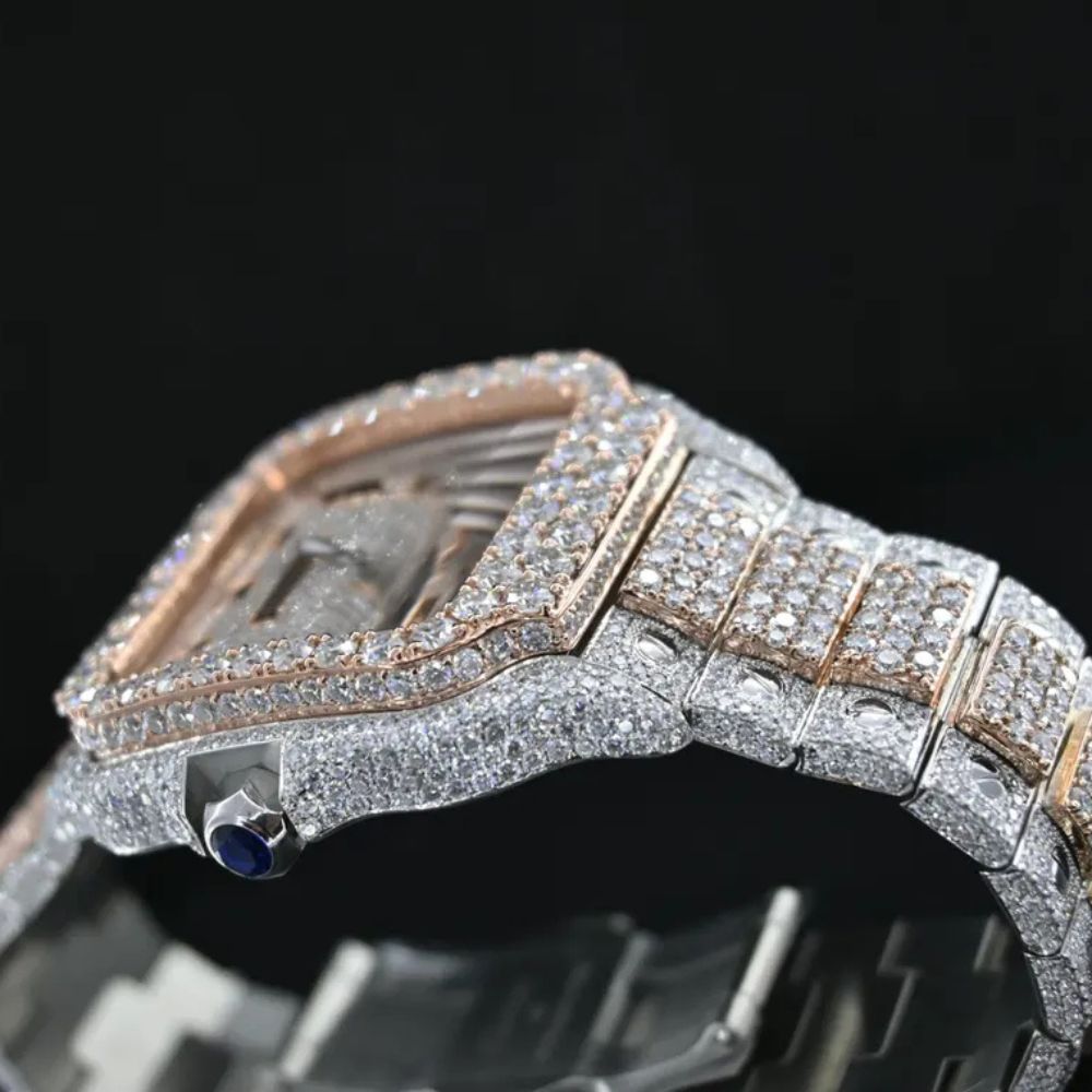 Dual Tone Automatic D Color Moissanite Wrist Watch