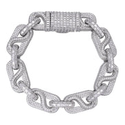 925 Sterling Silver Moissanite Diamond Link Bracelet