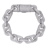 925 Sterling Silver Moissanite Diamond Link Bracelet