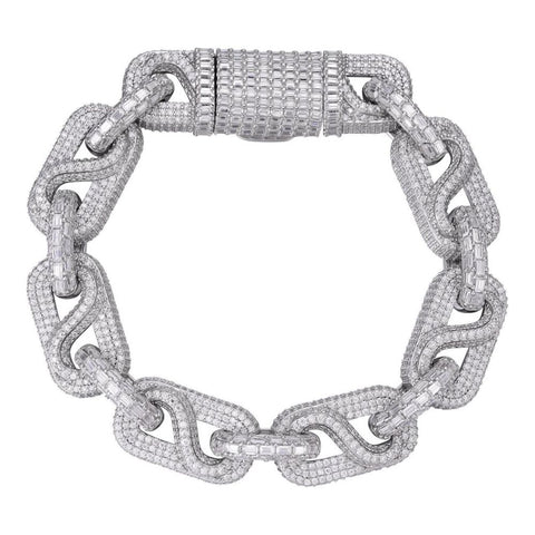 925 Sterling Silver Moissanite Diamond Link Bracelet