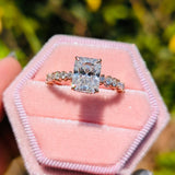 Rose Gold 2.5CT Radiant Cut Lab Grown Diamond Engagement Ring