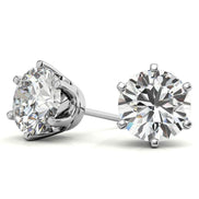 Everyday Round Cut Moissanite Stud Earrings With Push Back